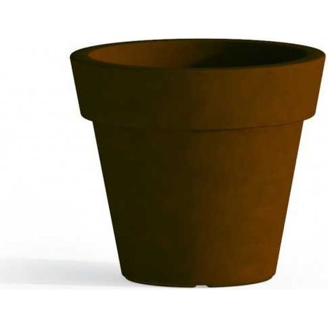 Pot de fleurs rond jardinière en résine diamètre 80 cm mod. Gemma marron