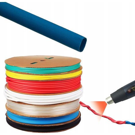 Tubo termorestringente blu 12mm 1m