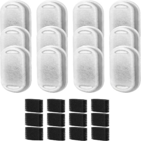 Beyamis Élément filtrant pour eau potable pour animaux, filtre Runway 830, filtre en coton 12 + 12