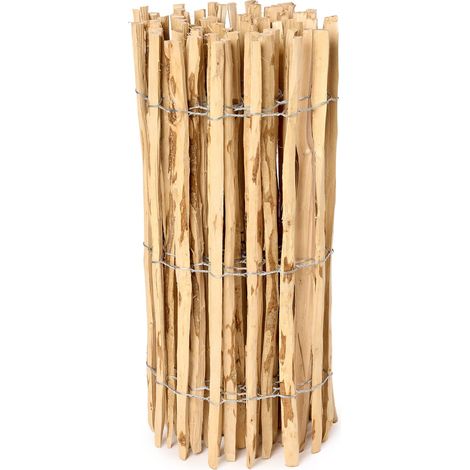 Garronda Cloture Jardin Exterieur à Planter en noisetier, clôture Jardin, clôture Bois, Bordure en Bois pour Jardin, ganivelle de Potager Exterieur GD-0079 (Écart des Lattes: 3-5 cm, 90 cm x 5m)
