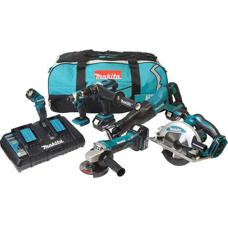 Combopack 6 outils électroportatifs (3x5,0Ah) Li-Ion - MAKITA DLX6104TX2