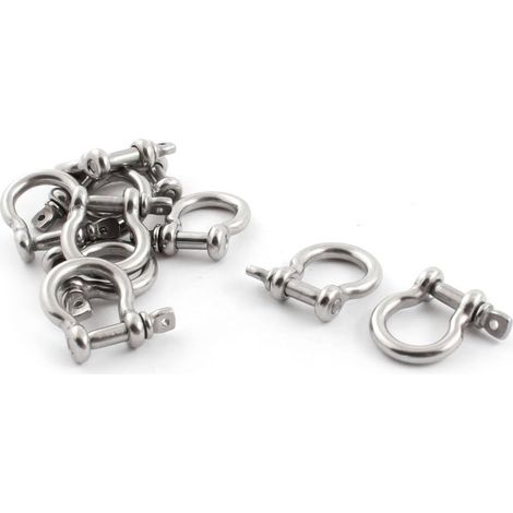 10 PIÈCES Argent Ton Edelstahl Verschluss Schäkel 4mm