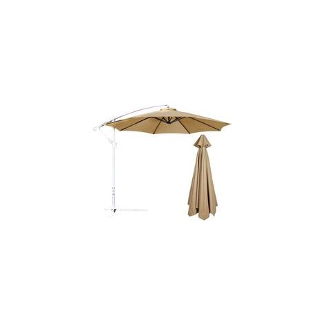 – Housse de parasol 270 cm – Toile en polyester imperméable et résistante aux UV – Compatible avec parasols 8 baleines – Marron