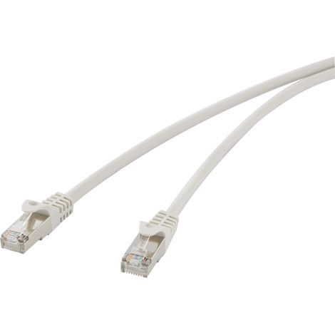 Renkforce RF-4724282 RJ45 Patchkabel CAT 5e F/UTP 15.00 m Grau mit Rastnasenschutz 1 St.