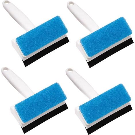 Cepillo para limpiar paredes - Juego de 4 piezas, para azulejos, espejos y baño, mango ergonómico (1/5)