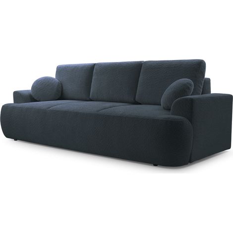 Selsey Barletto – 3-Sitzer-Sofa mit Schlaffunktion und Stauraum, Bouclé, Dunkelgrau (1/5)
