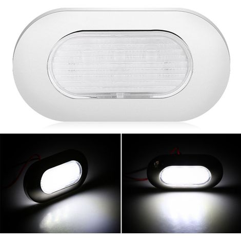 Plafonnier LED en acier inoxydable pour yacht/camping-car, 12 V CC, lumière blanche (1/5)