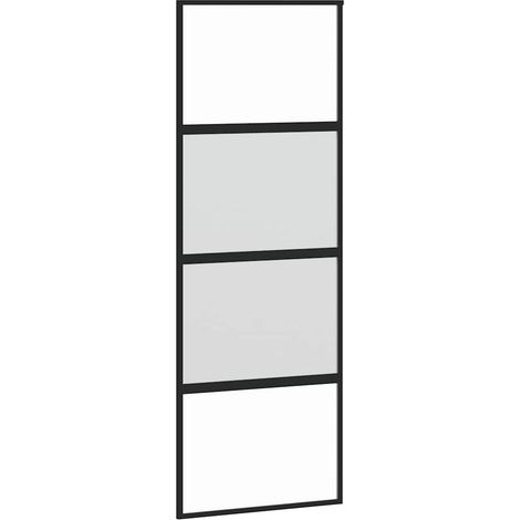 Maison Exclusive - Schiebetür Schwarz 76x205 cm Hartglas und Alum