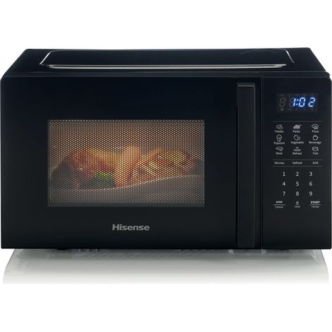 Hisense H20MOBS4HG Forno Microonde con controllo Elettronico, Capacità 20 L, Potenza 700 Watt, Funzione Grill 800 W, Display Led Comandi Touch, Colore Nero (1/4)
