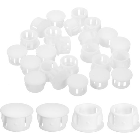28Pcs Bouchon de Trou en Nylon, 13.5-14mm Diamètre de Trou Bouchon d'étanchéité Rond Souple et Flexible de Verrouillage Bouchons en Caoutchouc pour Bouteille, Tuyau, Cuisine, Blanc (1/5)