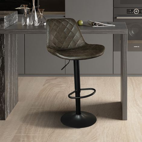 Tabouret de bar réglable en PU marron MANILLA (lot de 2) (1/5)