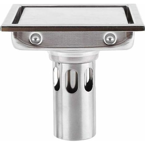 Siphon De Sol Drain De Douche Carré 110 mm En Acier Inoxydable 304 Drain De Plancher Cheveux Crépine Insert De Tuile Anti-Encrassement Anti-odeur Pour Cuisine Salle De Bain Large Calibre WC Balcon (1/5)