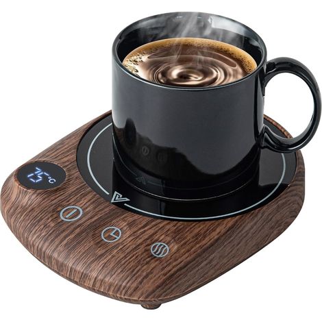 Chauffe-Tasse électrique pour Bureau avec arrêt Automatique, Chauffe-Boisson à 3 réglages de température pour café, thé, Cacao (Marron) (1/5)