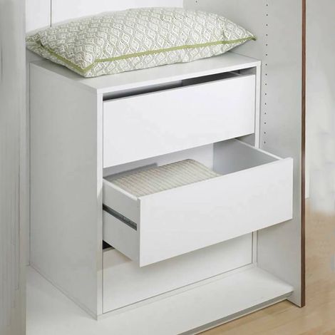Dmora Cajonera interior con tres cajones, color blanco, 51 x 70 x 39 cm, con embalaje reforzado (1/5)