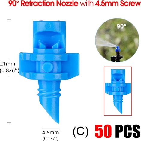 (Bulle uniquement - 50 pièces - 1) Buse de brumisation de 13 cm avec piquet pour tuyau de 6,35 mm (1/4") - Arroseur de jardin à goutte-à-goutte - Pulvérisateur agricole (1/4)