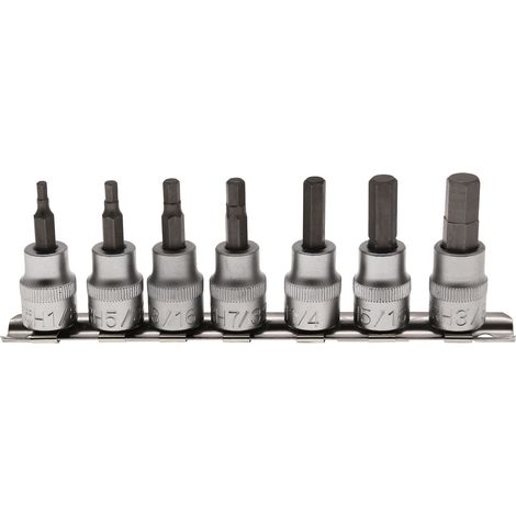 Punte maschio BGS Technic quadrate 3/8 pollici misure imperiali cromo vanadio