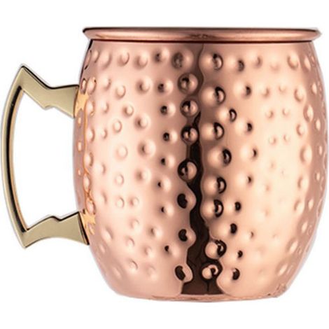Verres élégants de 530 ml en acier inoxydable martelé avec revêtement en cuivre pour cocktails (1/5)
