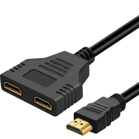 Câble d'extension, commutateur et distributeur bidirectionnel pour téléviseur HD (1 entrée, 2 sorties) (1/5)