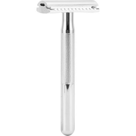 Rasoir de sécurité à manche long en alliage de zinc, rasoir manuel réutilisable à double tranchant pour hommes (1/5)