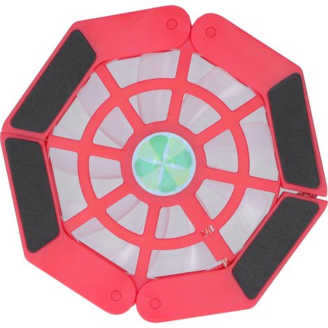 Support d'ordinateur portable rafraîchissant avec grand ventilateur lumineux USB, pliable et portable DRS08 (Rouge) (1/5)