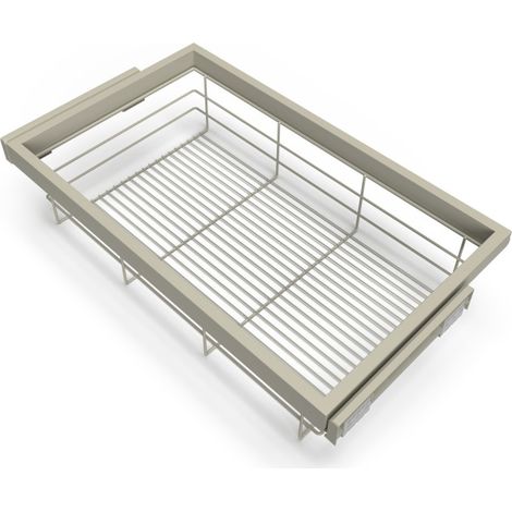 emuca kit de cesta de alambre y bastidor de guías con cierre suave para armario, regulable, módulo 800mm, gris piedra