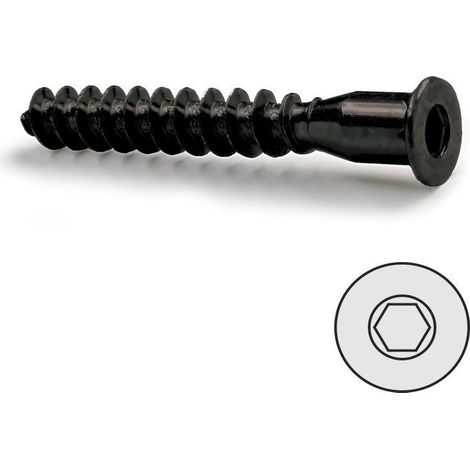 tornillo autorroscante rosca madera, allen pavonado 5-50 cabeza plana con punta (caja 100)