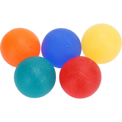Lot de 5 balles rondes d'exercice pour les mains, soulageant les douleurs arthritiques et le stress, balle de résistance pour les doigts