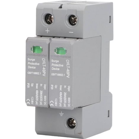 Parafoudre photovoltaïque 2P DC600V, protection précise et stable, parafoudre fiable pour installation solaire (1/5)
