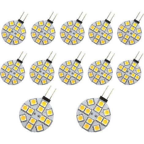 Ampoules Led G4, 12 pièces, Base ronde à broche latérale, G4 5050 12smd, lumière de camping-car, lecture à domicile L (1/5)