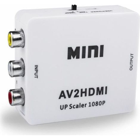 RCA vers HDMI Mini 1080P RCA Composite CVBS AV vers HDMI Adaptateur Audio Video Convertisseur Soutien PAL,NTSC3.58, NTSC4.43, (1/4)