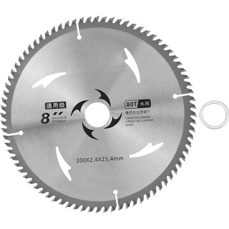GARRYFIZH Lame de scie circulaire en carbure pour bois, panneaux de particules et contreplaqué, disque de coupe pour le travail du bois, 8 pouces, 80 dents