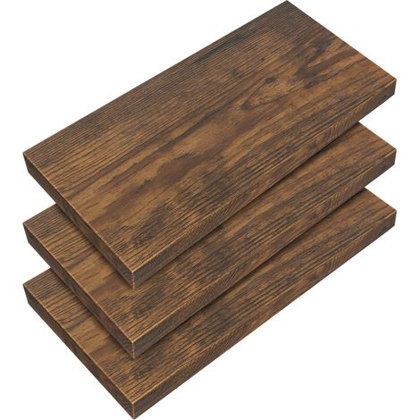 CASARIA® Set of 3 50cmx23cm Floating Shelf Including Bracket Wall Shelving Living Room Kitchen Bedroom Office 38mm Thick Hidden Wall Fixing 15kg Capacity MDF 50cm dunkle Eiche (de)