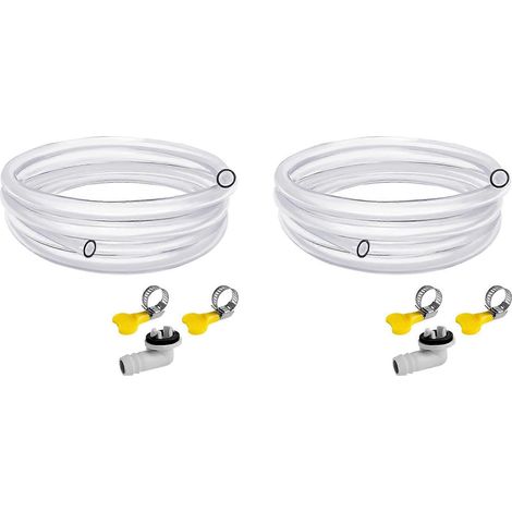 Lot de 2 tuyaux d'évacuation de climatiseur de 3 m (10 pi), kit de tuyaux d'évacuation pour climatiseur avec raccord 3/5 pouce (1/5)