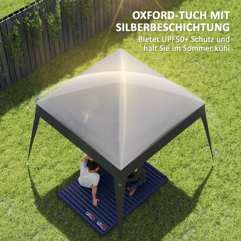 Toile de remplacement pour tonnelle de jardin 3x3 m, bâche pour abri extérieur, protection solaire UPF 50+, tissu Oxford gris anthracite