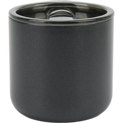 Mug isotherme en acier inoxydable 350 ml (12 oz) à double paroi avec anse, idéal pour le camping et le café. Couleur : noir. (1/5)