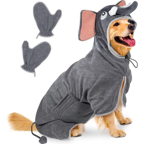 1 Peignoir Chien Microfibre, Absorbant Réglable, Serviette Bain Natation Hiver (1/5)