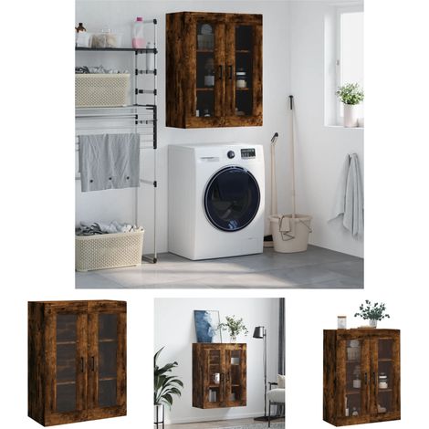 Wandschrank，Wandhängeschrank，Badschrank，Küchenschrank Räuchereiche 69,5x34x90 cm VMIEB49414 MaisonChic (1/5)