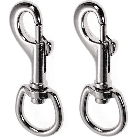 Lot de 2 mousquetons robustes pour laisse de chien, taille moyenne (1/4)