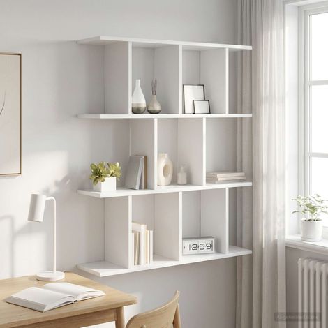 Scaffale da parete Bianco 102 x 20 x 96 cm Legno ingegnerizzato vidaXL (1/5)