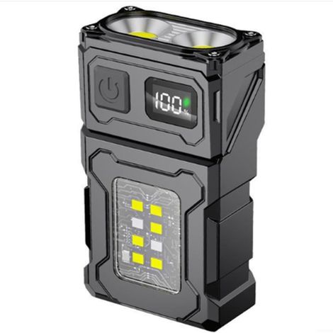 800 Lumen wiederaufladbare Mini-Taschenlampe mit Magnetfuß und hinterem Clip, einstellbaren Beleuchtungswinkeln, Dual-Mode-LED mit Vorder- und Seitenlicht