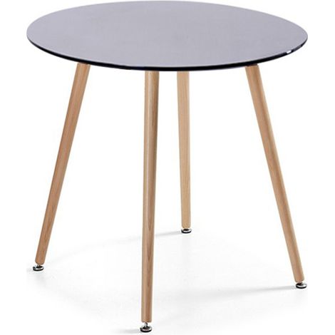 Table à manger ronde scandinave noire 80cm - Alta (1/3)