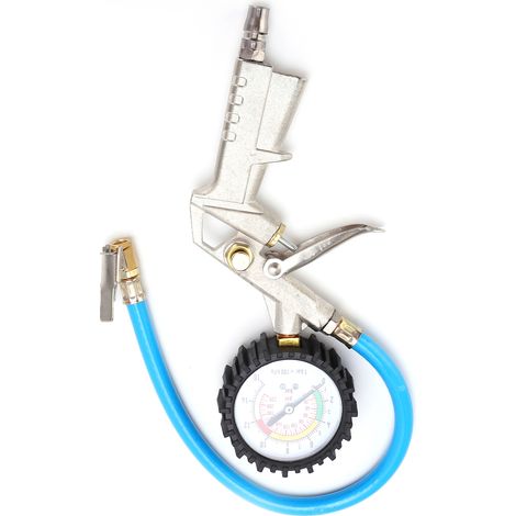 Gonfleur/dégonfleur de pneus avec manomètre 0-220 PSI (16 bar) - Embout de gonflage universel pour voitures, camions et motos (1/5)