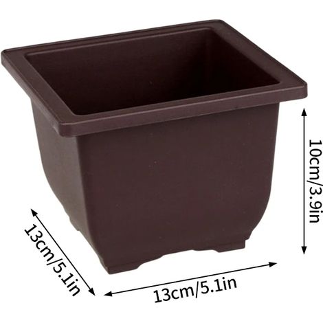(A Square-S) Pot à bonsaï imitation argile violette, pot de fleurs en plastique, pot pour plantes succulentes, jardinière de jardin (1/4)