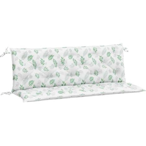 Gartenbankkissen Set von 2 mit Blattmuster aus Stoff