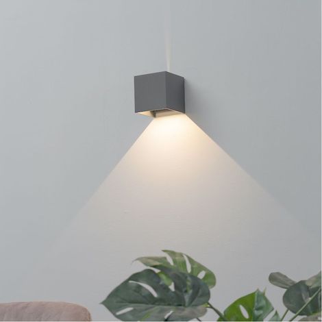 Applique LED gris compatible avec variateur - angle ajustable IP54 - Cubic