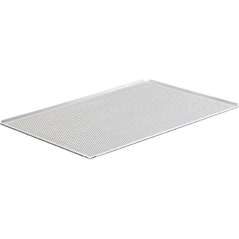 Plaque en aluminium non couché, GN 1/1 - 4 côtés 45°, perforée 325x530x10 mm - VIRTUS