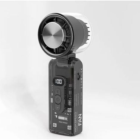 Ventilateur portable avec LED, batterie rechargeable, idéal pour voyager ou la plage, dimensions : 7,56 x 3,15 x 2,36 pouces, couleur noir (1/5)