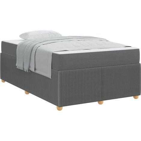 Lit double - lit simple - Cadre de lit avec matelas Gris foncé 120 x 190 cm tissu fr5443 - Maison La Vie (1/5)