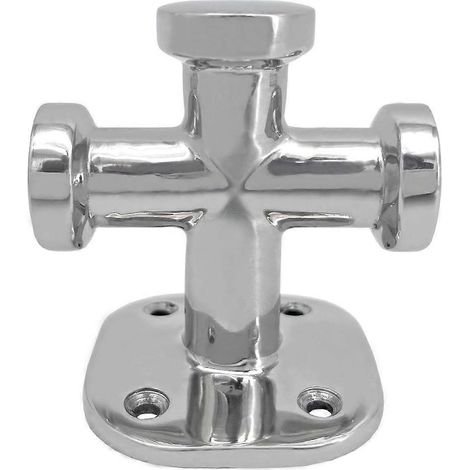 Taquet d'amarrage à simple traverse 63 x 63 mmen acier inoxydablepour ponton ou quaifixation de cordagecouleur argent. (1/5)