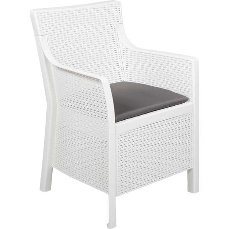 Armchair White PP vidaXL